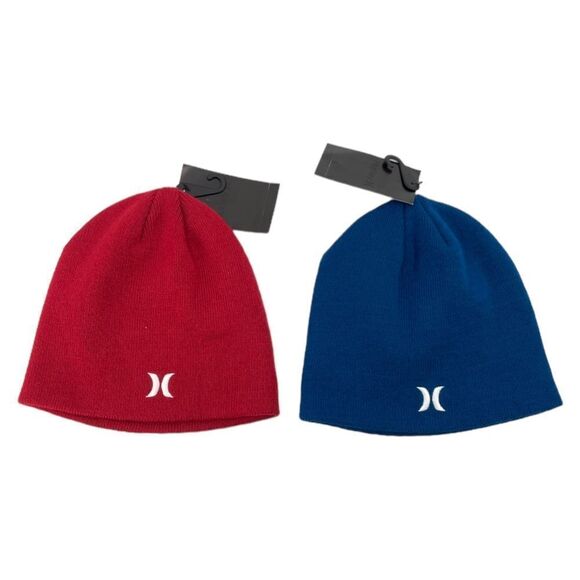 ~Hurley Men's Knit Icon Embroidered Staples Beanie OS - Picture 1 of 5